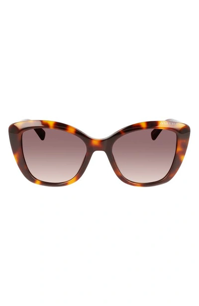 Longchamp Roseau 54mm Butterfly Sunglasses In Havana
