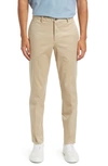 Berle Charleston Flat Front Stretch Cotton Khakis In Khaki