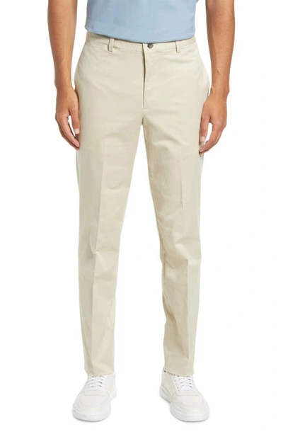 Berle Charleston Flat Front Stretch Cotton Khakis In Stone