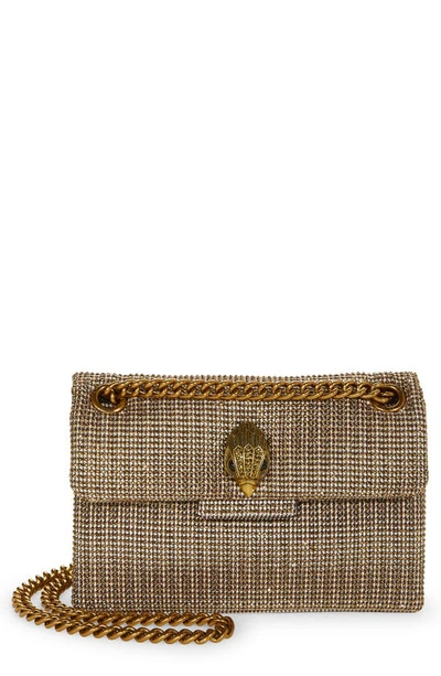 Kurt Geiger Mini Kensington Tweed Crossbody Bag In Beige