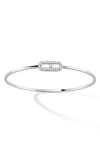 Messika Move Uno 18k White Gold Bangle With Free-moving Diamond - Size Medium In White Gold