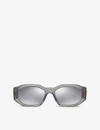 Versace Womens Grey Ve4361 Rectangle Frame Acetate Sunglasses In Grey