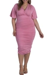 Kiyonna Rumor Ruched Body-con Dress In Pink