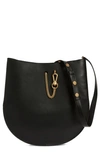 Allsaints Beaumont Leather Hobo Bag In Black