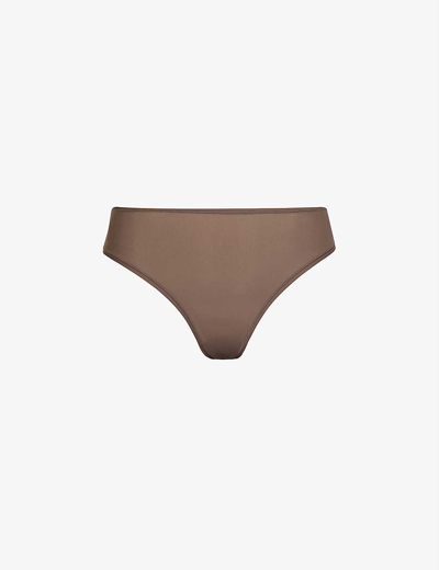 Skims Fits Everybody Mid-rise Stretch-jersey Briefs In Oxide