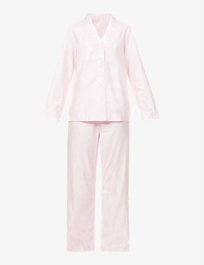 Derek Rose Kate Polka Dot-pattern Cotton Pyjama Set In Pink