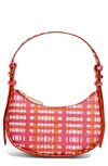 House Of Want H.o.w. We Are Confident Vegan Leather Shoulder Bag In Berry Plaid