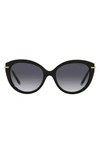 Tiffany & Co 55mm Cat Eye Sunglasses In Black/ Grey Gradient