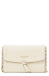 Kate Spade Knott Pebbled Leather Flap Crossbody Bag In Milk Glass