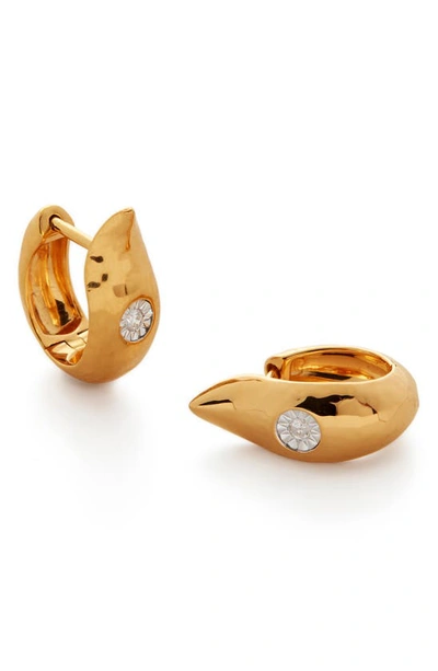 Monica Vinader Deia Diamond Small Hoop Earrings In 18ct Gold On Sterling S