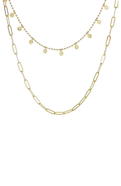 Panacea Coin Charm & Link Layered Necklace In Gold