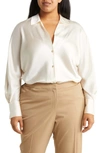 Vince Fitted Silk Button-up Blouse In Chiffon