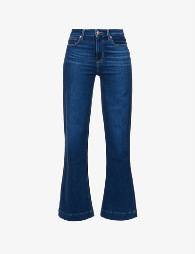 Paige Leenah Wide-leg Mid-rise Stretch-denim Jeans In Notre Dame