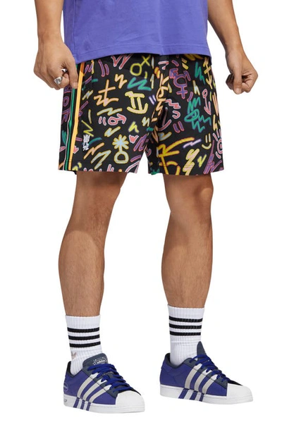 Adidas Originals X Kris Andrew Small Loveuni Recycled Polyester Shorts In Multicolor