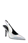 Marc Fisher Ltd Emalyn Patent Slingback Pumps In Silver