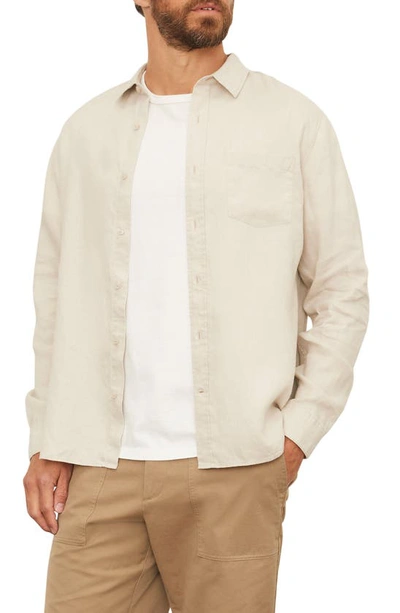 Vince Linen Button-up Shirt In Desert Sand