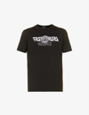 Versace Graphic-print Crewneck Cotton-jersey T-shirt In Black