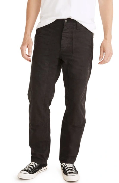 Madewell Relaxed Straight Leg Workwear Pants In Black Coal