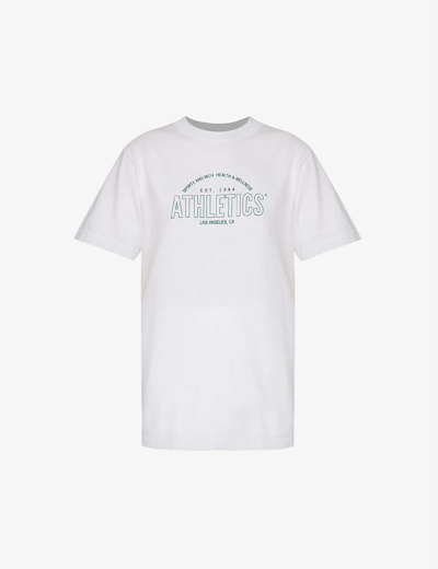 Sporty And Rich Athletics Logo-print Cotton T-shirt In White