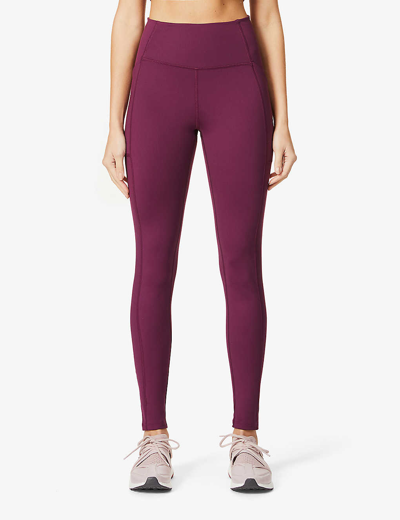 Girlfriend Collective Gfc Compress Pocket Fl Lgng In Plum