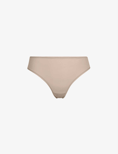 Skims Fits Everybody Mid-rise Stretch-jersey Briefs In Mica