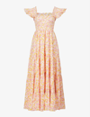 Rixo London Kendall Floral-print Cotton-poplin Midi Dress In Pink Sleepy Bunch
