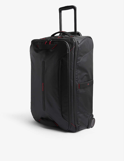 Samsonite Duffle Logo-embossed Recycled-polyester Suitcase In Black