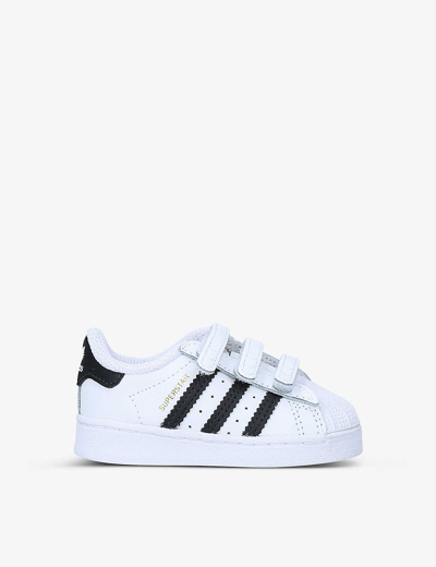 Adidas Originals Kids' Superstar Leather Trainers 2-4 Years In White/blk