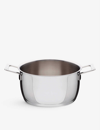 Alessi Silver Pots&pans Stainless Steel Low Casserole Pot In Silver