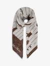 Max Mara Aloew Branded Silk Scarf In Natural 002