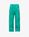Valentino Logo-embroidered Mid-rise Shell Jogging Bottoms In Verde