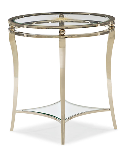 Caracole Rising Star Accent Table In Whisper Of Gold