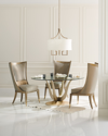Caracole Rounding Up Glass Top Dining Table In Champagne Gold