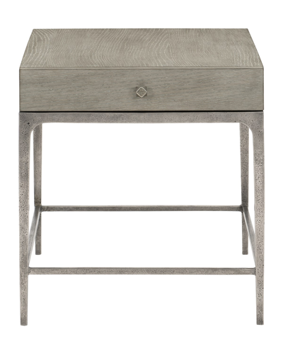 Bernhardt Linea Textured Finish End Table In Gray