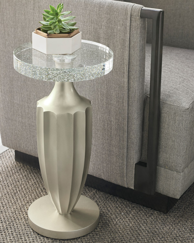 Caracole Just A Little Jazz Side Table In Grey