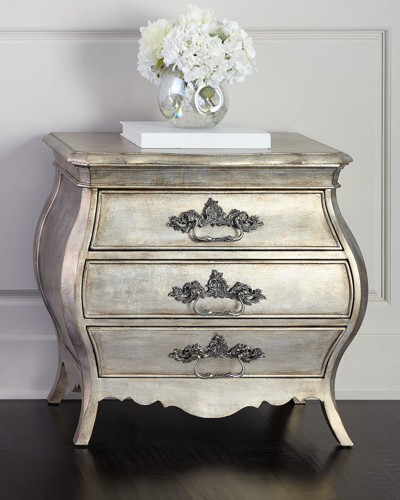 Hooker Furniture Hadleigh Three-drawer Nightstand In Silver