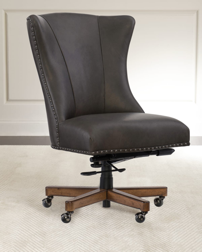 Hooker Furniture Shawnee Leather Office Chair In Dark Gray