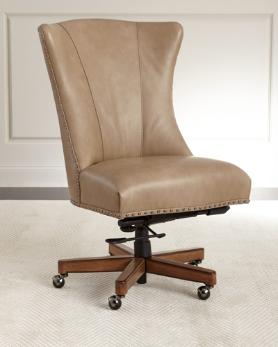 Hooker Furniture Shawnee Leather Office Chair In Beige
