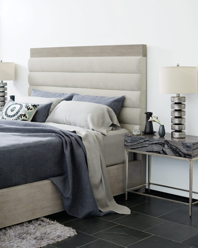 Bernhardt Linea Channel-tufted King Bed In Gray