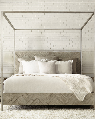 Bernhardt Milo Canopy Bed - King In Brown Gray