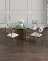 Bernhardt Abbott Round Dining Table In Patinated Brass