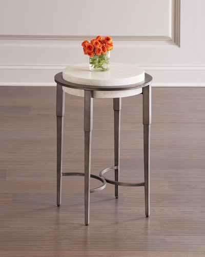 Bernhardt Barclay Round Travertine Drink Table