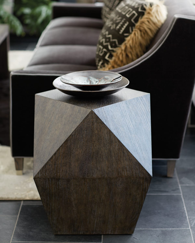 Bernhardt Linea Square Dimensional End Table In Charcoal