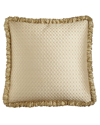 Austin Horn Collection Antoinette Diamond-stitch European Sham With Ruched Welt In French Vanilla