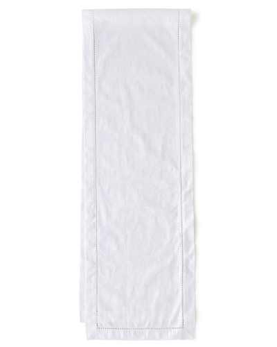 Sferra Plume Jacquard 72"l Table Runner In White