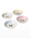 LENOX BUTTERFLY MEADOW DESSERT FRUIT DISHES, SET OF 4