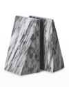 Bey-berk Carrera Solid Marble Wedge Bookends In Multi