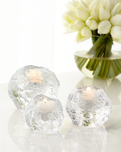 Kosta Boda Snowball Votive Holders, Set Of 3