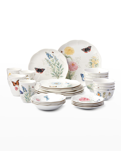 Lenox Butterfly Meadow Dinnerware Set, 28 Piece, Service For 4 In Multi And White