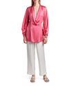 Giorgio Armani Draped-detail Silk Blouse In Fuchsia